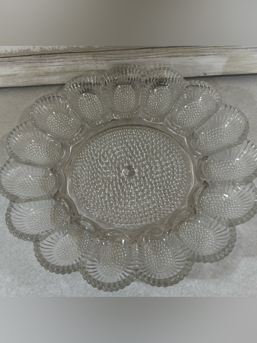 Vintage Indiana Glass 11” egg plate